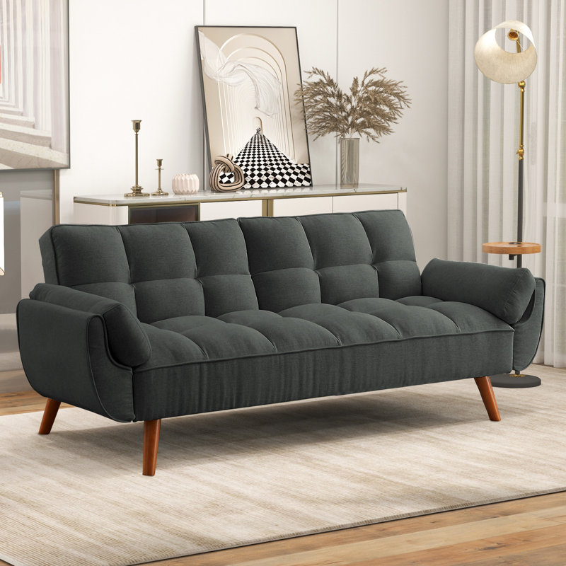 Layanie Full Double 75.39 inch Futon Sofa Bed Convertible Couch Loveseat Sleeper for Living Room Bedroom Studio Apartment Dorm Home Office
